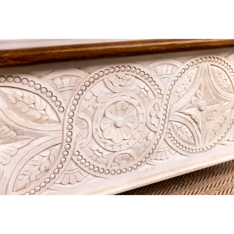 Banc de rangement en bois massif Milette