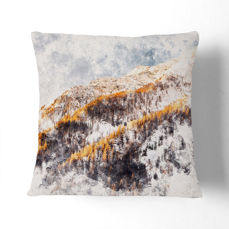 Winter in the Mountains Cushion with Filling, 40cm H x 40cm W x 15cm D