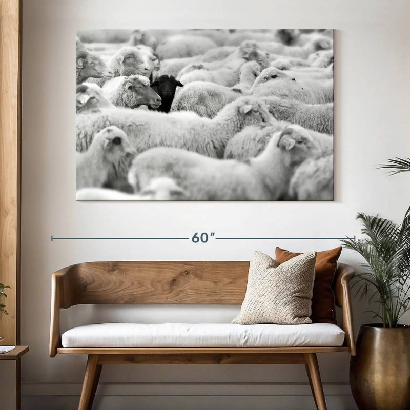 Distinct Black Sheep, 34" H x 51" W