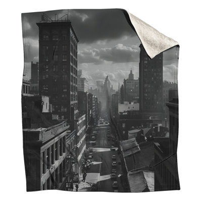 Black And White Cityscape Blankets
