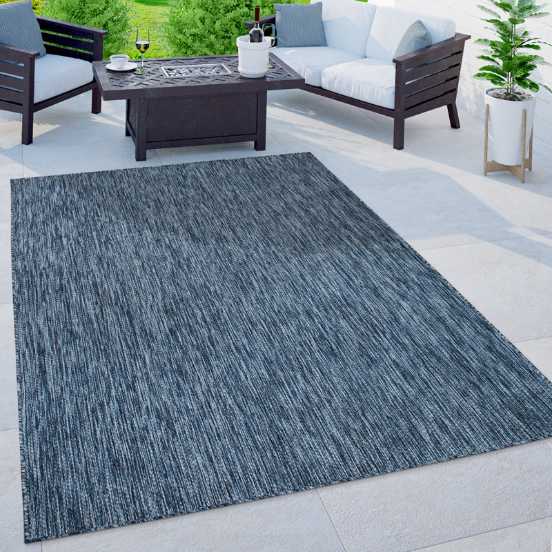 Iyana Machine Woven Indoor/Outdoor Area Rug, Rectangle 6'7" x 9'2", Blue