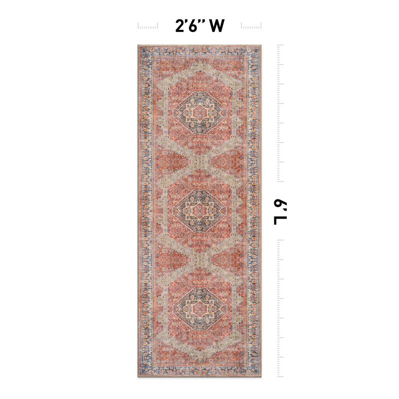 Tapis rouge Valora, Tapis de couloir 2 pi 6 po x 6 pi