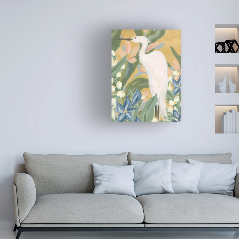 «Aigrette florale I» sur un cadre, H 24 po x l 18 po