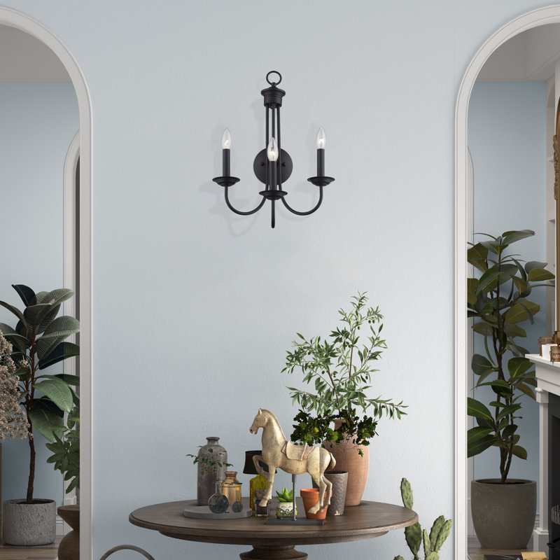 Très grande applique murale noire 3 lumières, Noir