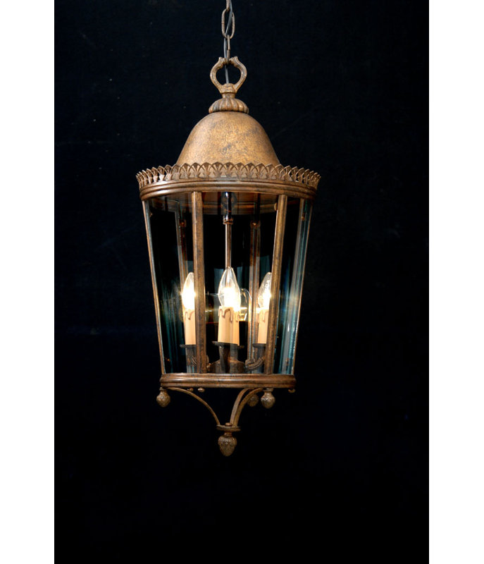 Crownover 4 - Light Lantern Pendant, Antique French Gold