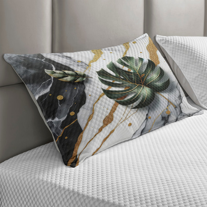 Taie d'oreiller matelassée Ambesonne Monstera, H 20 po x l 30 po