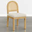 Chaise de salle à manger rembourrée Boho en tissu de style chenille et structure en bois d'hévéa massif (ensemble de 2)-130376721