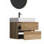 Meuble-lavabo Grace 24 en chêne brut, lavabo blanc brillant, tiroirs silencieux, finition E0, bonde en U, profondeur 24,26 po, meuble-lavabo mural moderne, design chêne, panneaux doubles E1, fermeture amortie