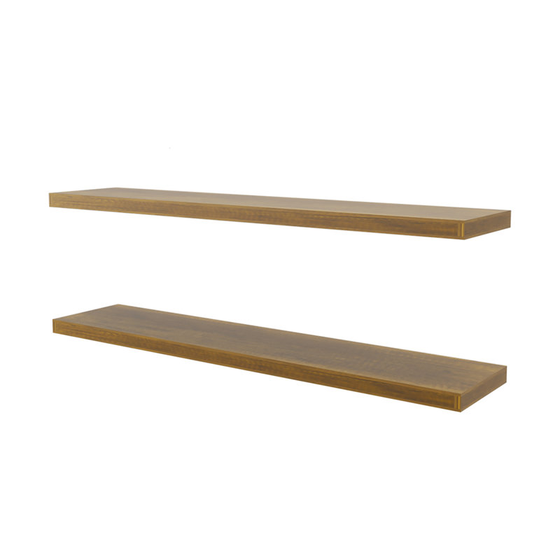Floating Shelf In Melamine, Set Of 2, Walnut