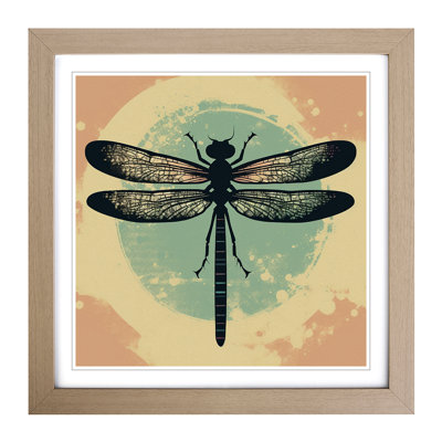 Dragonfly Retro Framed Print