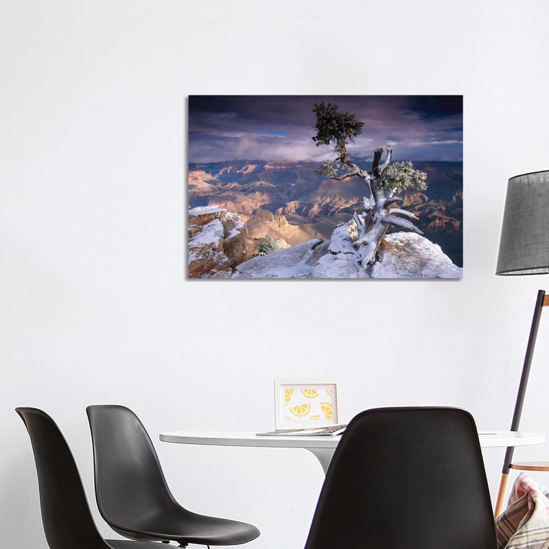 South Rim Of Grand Canyon With A Dusting Of Snow Seen From Yaki Point, Grand Canyon National Park, Arizona by Tim Fitzharris - Wrapped Canvas Print