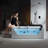71 In. Whirlpool Bathtub Rectangular Jetted Spa Bath Tub With Center Drain - Brushed Nickel Tub Filler In White