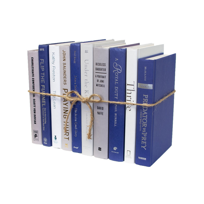Livres décoratifs - Ensemble de livres indigo sauvage - 1 pied de livres bleus