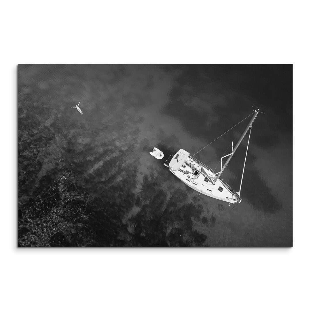 Leinwandbild „Karibik - Frau im Meer“, Fotodruck