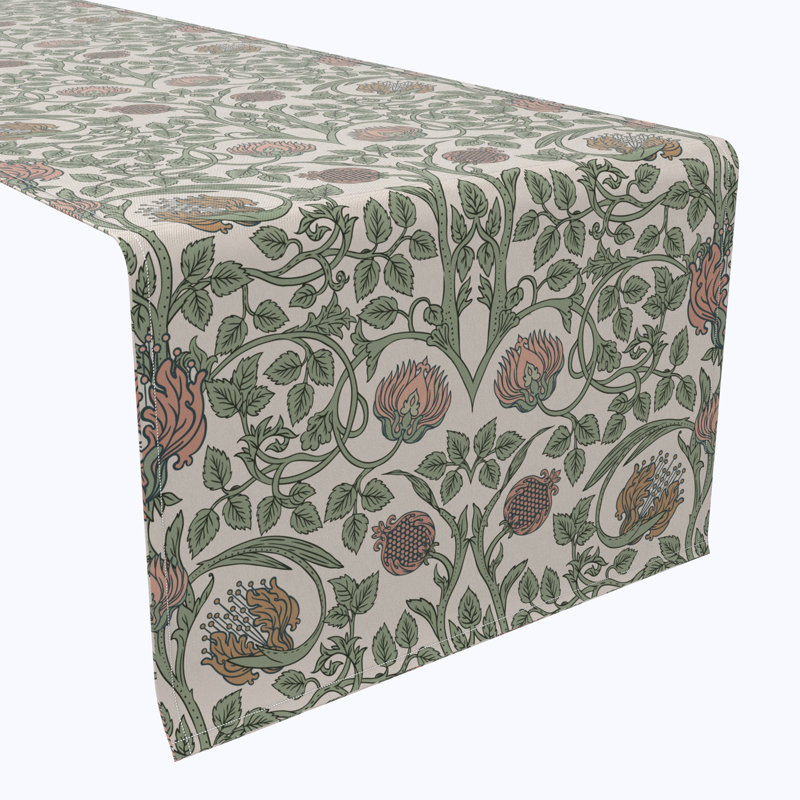 Table Runner, 100% Cotton, Floral 63, 90" x 16"