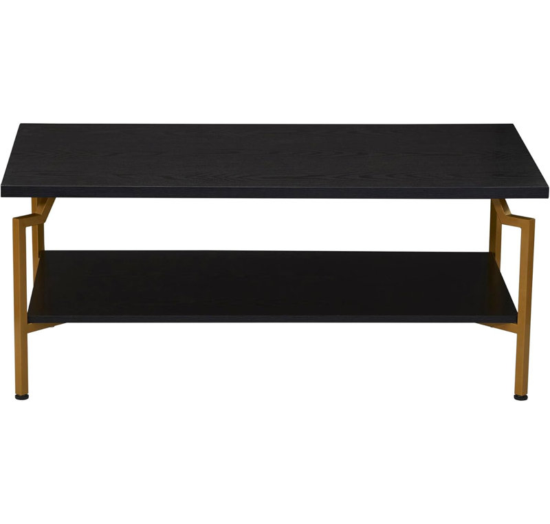 Household Essentials Crown Rectangular Coffee Table With Storage Shelf