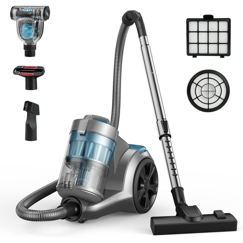 1700W Powerful Vacuum Cleaner, 45kPa Strong Suction, Bagless Multi-Cyclone Filter, Dual Hypoallergenic HEPA Filter, 3.5QT Large Capacity Dust Cup, Comes with 4 Accessories, Corded Vacuum Cleaner, Designed for Hard Floors and Pet Hair