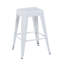 Tabourets de bar en métal sans dossier, hauteur du comptoir (lot de 2), non empilables, détachables, montage facile et rapide, design compact idéal pour îlot de cuisine, bar ou salle à manger - Blanc pur.