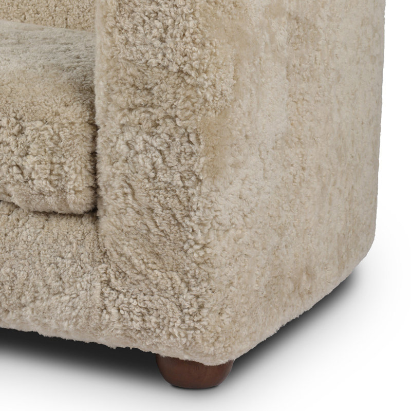 Gidget Sofa, Beige Shearling