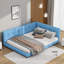 Grand lit plateforme tapissier bleu avec ports USB - élégance moderne-186625040-186625071