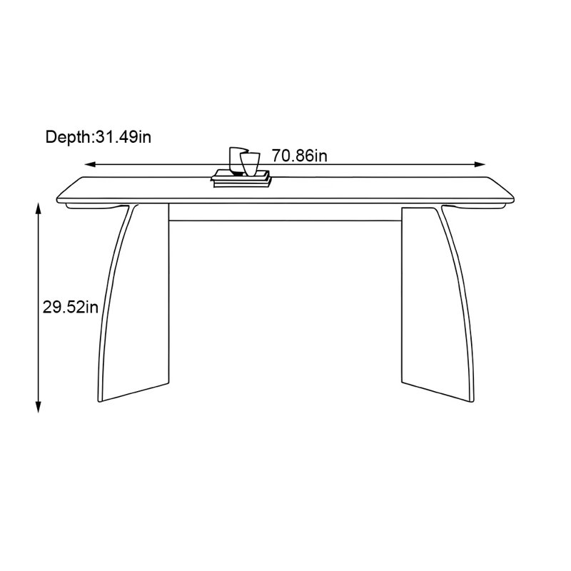 Table de salle à manger Retro, H 29,52 po x L 70,86 po x l 31,49 po