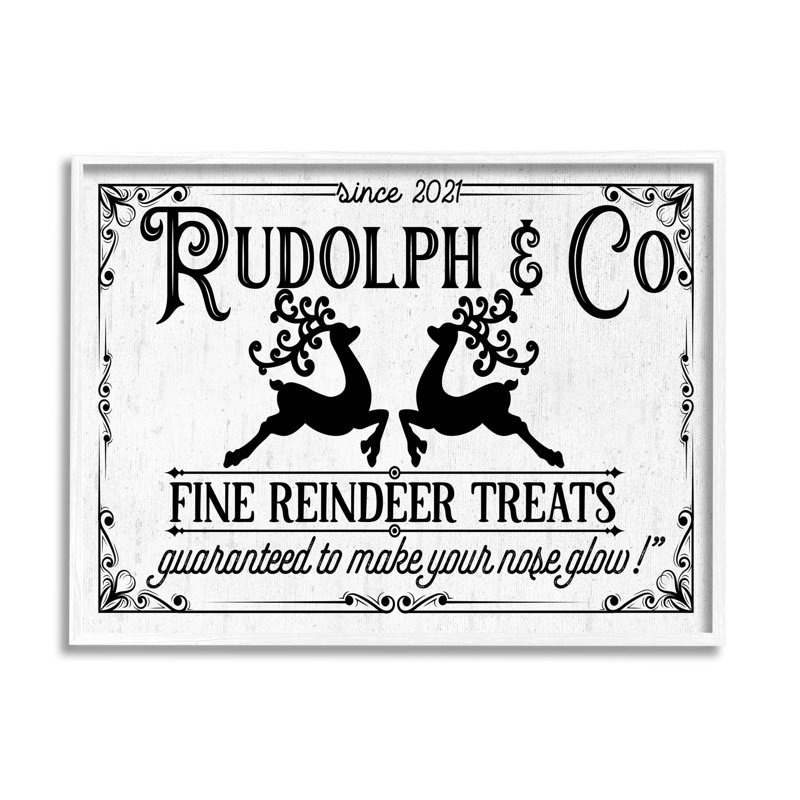 «Rudolph and Co Vintage Sign» par Lettré et doublé - impression sur bois, H 24 po x l 30 po x P 1,5 po
