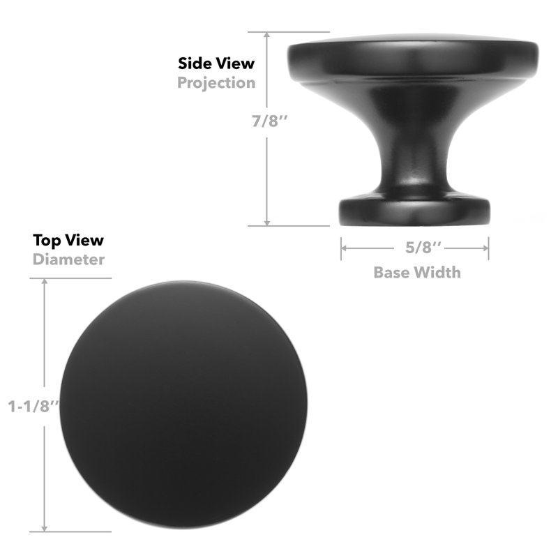 Oil Rubbed Bronze Round Cabinet Knobs with Mounting Hardware, 10-Pack