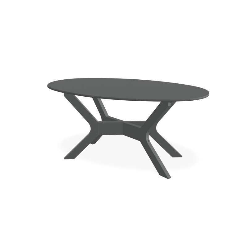 24" x 42" Marine Grade Polymer Outdoor Coffee Table, Gray/Graphite
