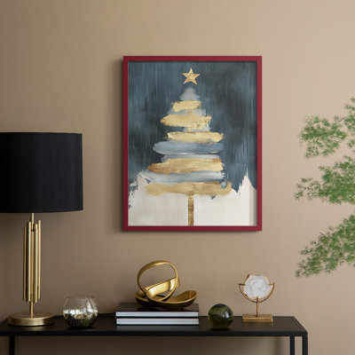 «Christmas Holiday Art CXCIV», reproduction d'art encadrée - bois massif