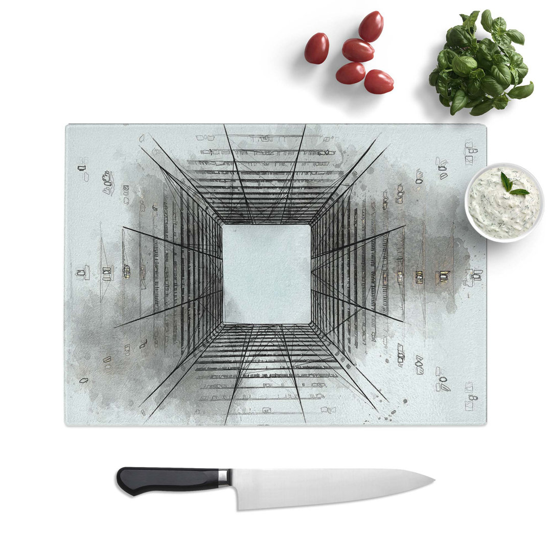 Tempered Glass Sketching the Architecture Vol.57 Chopping Board