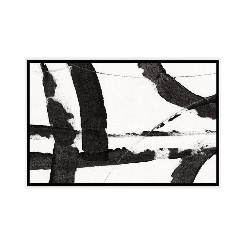 " Obsidian Harmony I " Graphic Art Print, 18" H x 26" W x 1.5" D, Framed Print, White