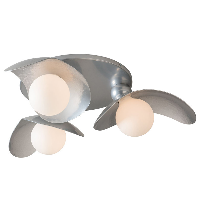 Yoki 3-Light Semi-Flush - Natural Iron, Sterling