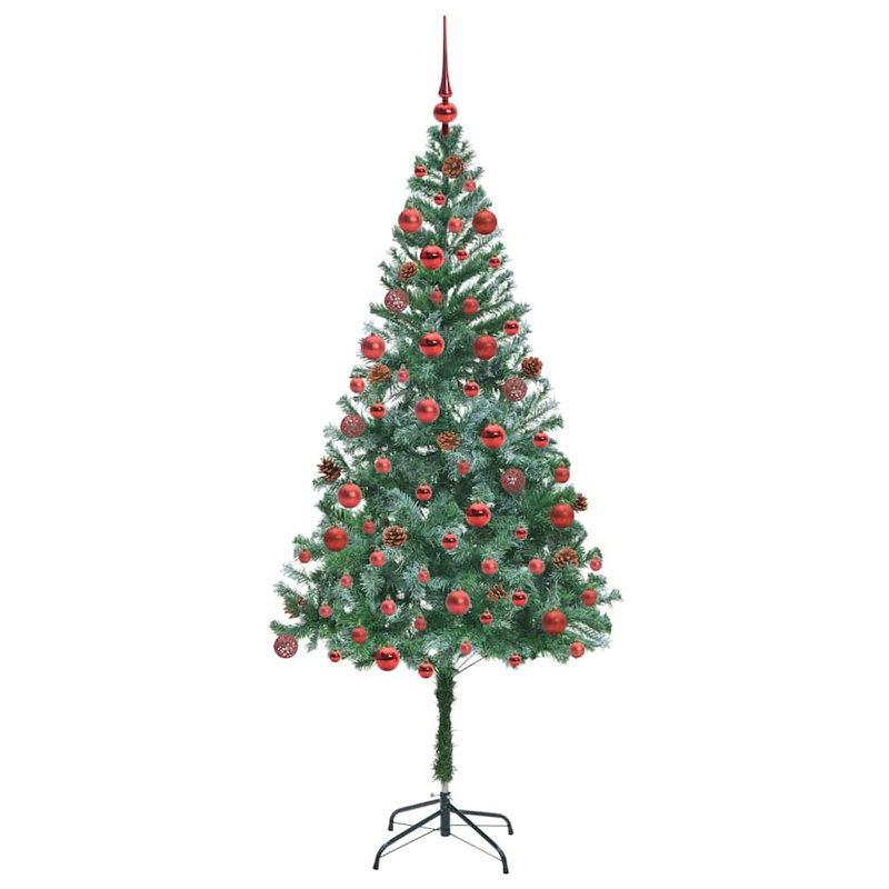 vidaXL Artificial Christmas Tree with Stand Green PVC and Steel, 5.91 ft
