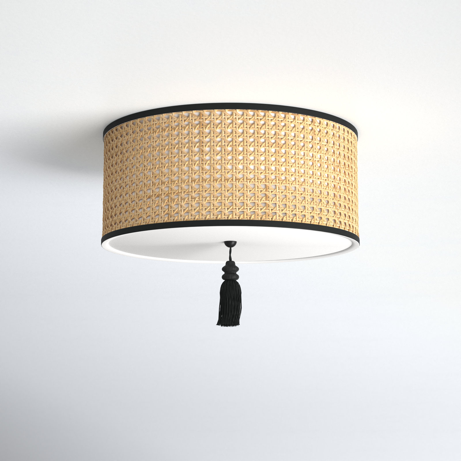 Canela 2 Light Rattan Flush Mount