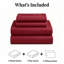 Ensemble de draps en coton 4 pièces pour lit Queen Size, draps respirants et rafraîchissants, literie douce inspirée des hôtels, draps de luxe bordeaux avec poches profondes de 40 cm, infroissables et faciles d'entretien-135803606-135803612