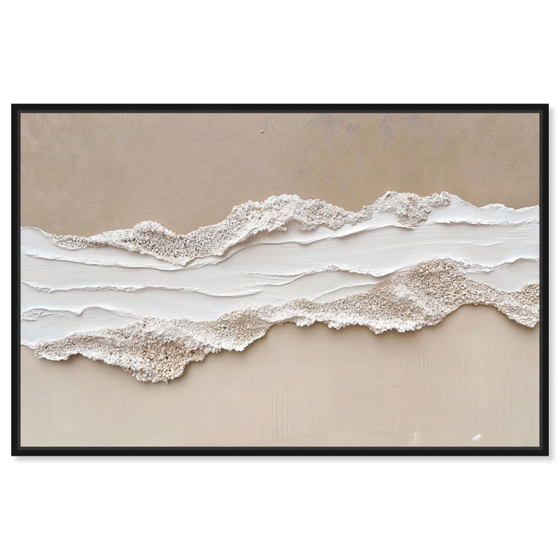 Toile texturée «Sea I» par Art Remedy, H 37 po x l 55 po, Noir, Cadre flottant