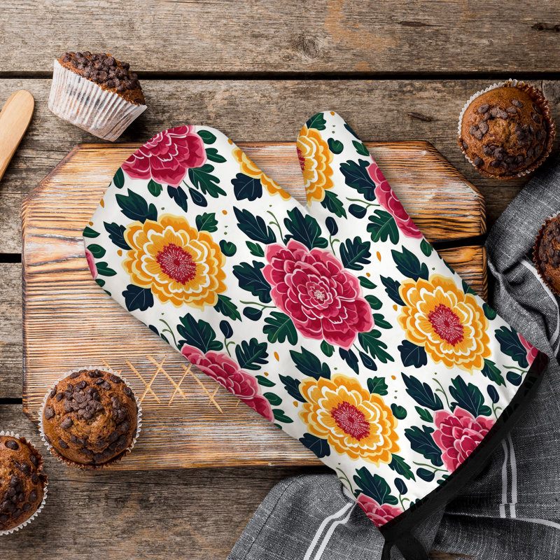 Blooming Cascade Oven Mitt Cotton Twill