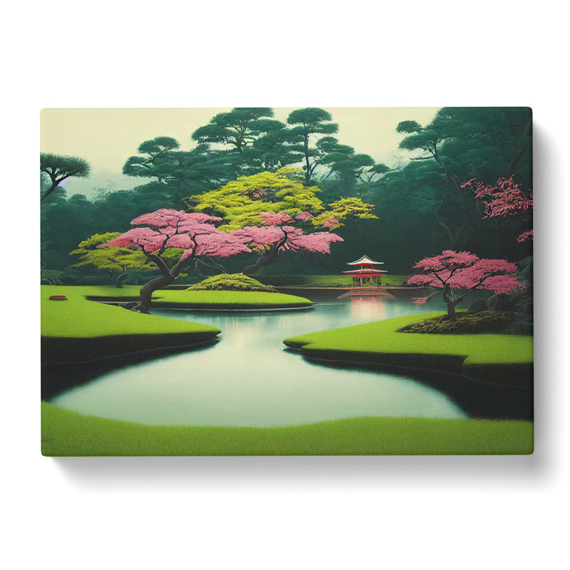 Japanese Garden Pond Vol.7 - Wrapped Canvas, 35cm H x 50cm W x 3cm D