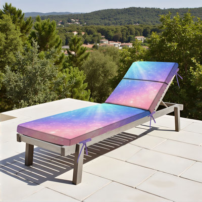  Outdoor Indoor 3'' Lounge Patio Cushion Ombre Glitter Sparkling glitter colourful ombre Water-Resistant Chaise Lounge Cushion for Chair Patio Furniture Seat Cushion