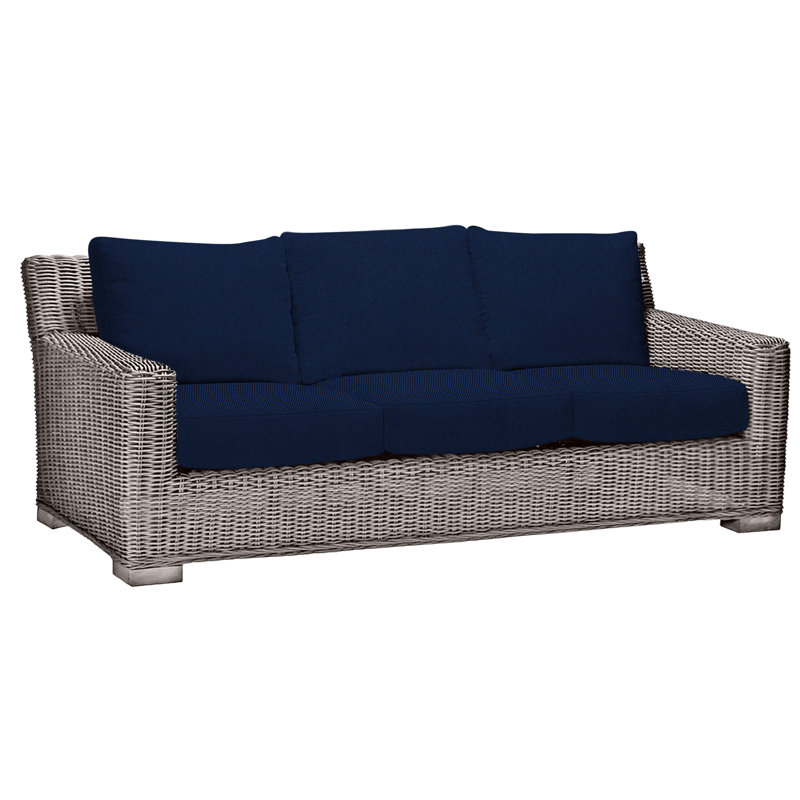 Canapé d'extérieur Rustic N-Dura, Welt, Huître, Velours indigo