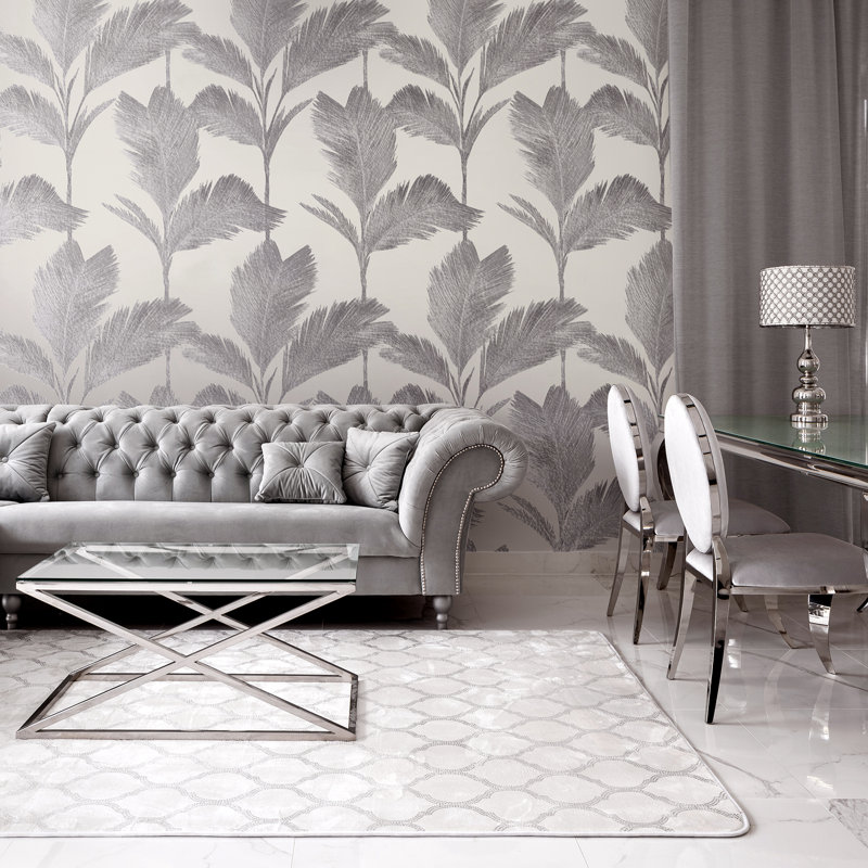 Abbaigh 10m x 53cm Matte Wallpaper Roll, Silver/Grey