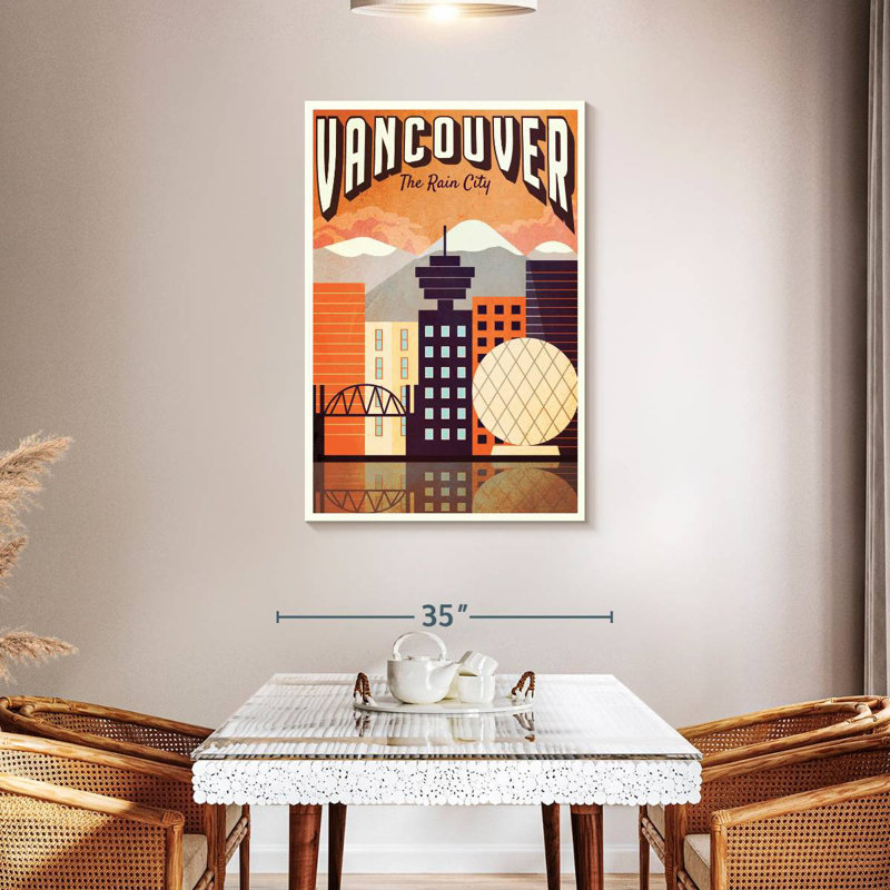 Affiche rétro de Vancouver, H 45 po x l 30 po