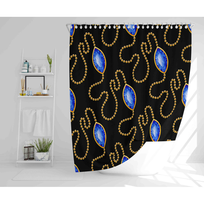 Navarro Polyester Shower Curtain Set, 168cm H x 168cm W