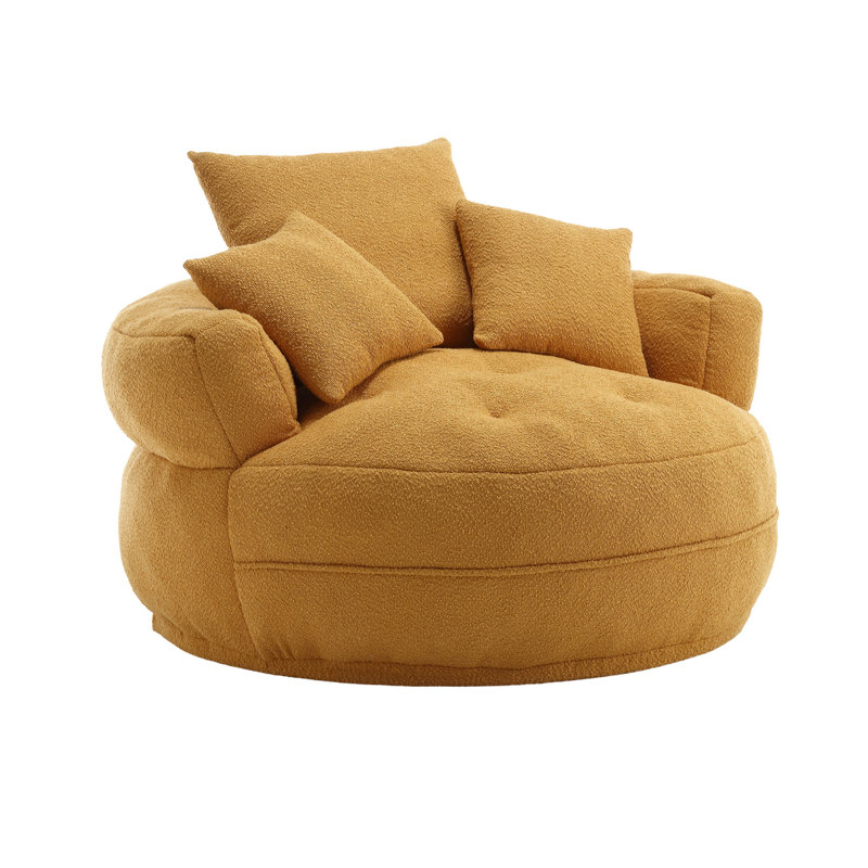 Sponge Single Sofa, Yellow Boucle