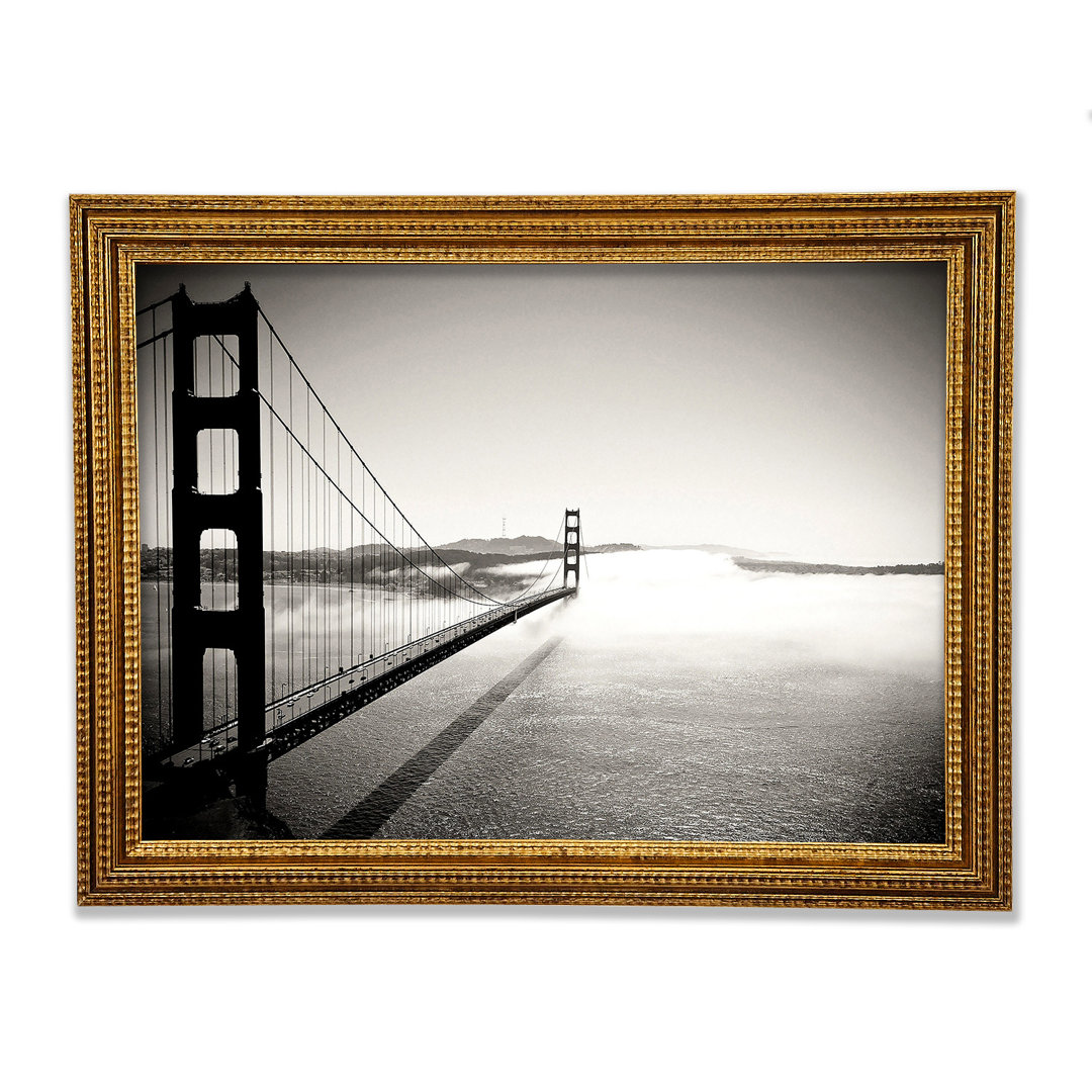 Golden Gate Bridge Schwarz und Weiß - Einzelner Bilderrahmen Kunstdrucke