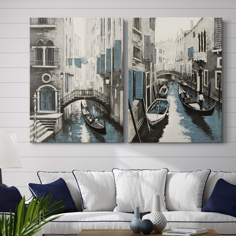 " Venice I " by E. Anthony Orme 2 - Pieces, 48" H x 36" W x 1" D