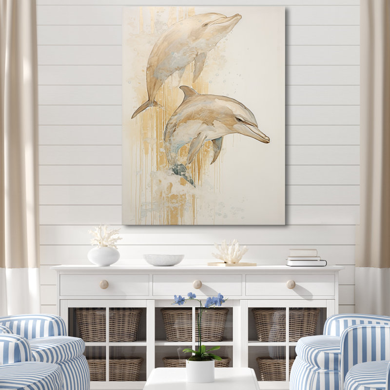 «Beige et or», impression sur toile, Toile tendue, H 32 po x l 16 po x P 1 po