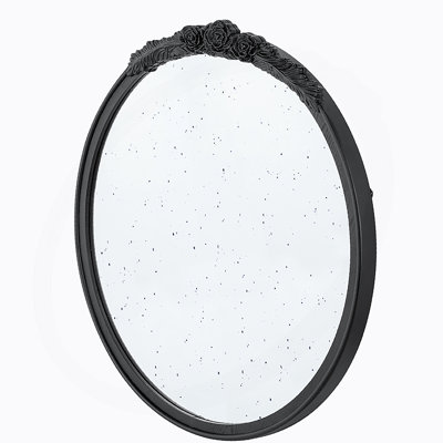 Manufactured Wood Frame Vertical Round Mirror