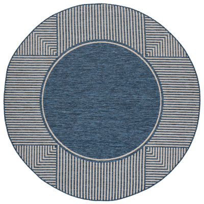 Beach House Power Loom Polypropylene Plastic; Polyester Striped Indoor / Outdoor Rug