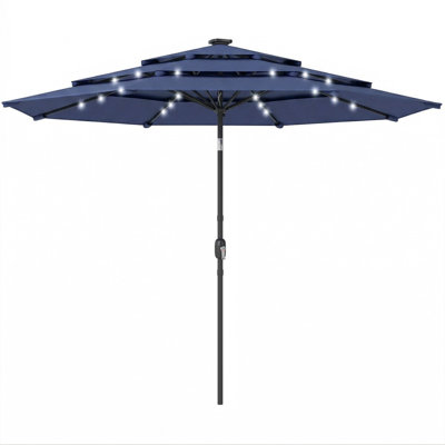 282 cm W X 282 cm D Market Parasol with Crank Lift